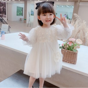 春秋款女童蓬蓬公主紗裙 /女童連身紗裙