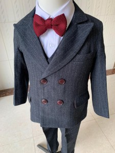 秋冬英倫兒童西裝 / 雙排扣條紋西服 / 演出服 / 男童禮服  / 花仔服  