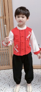 男童長袖中國風唐裝 / 兒童漢服 / 演出服  (圖案款)  